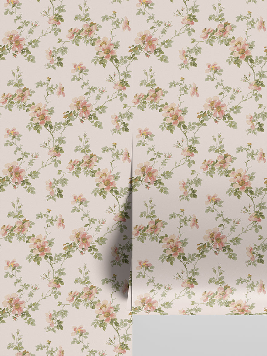 CreamBlushFieldRoseWallpaper-Roll