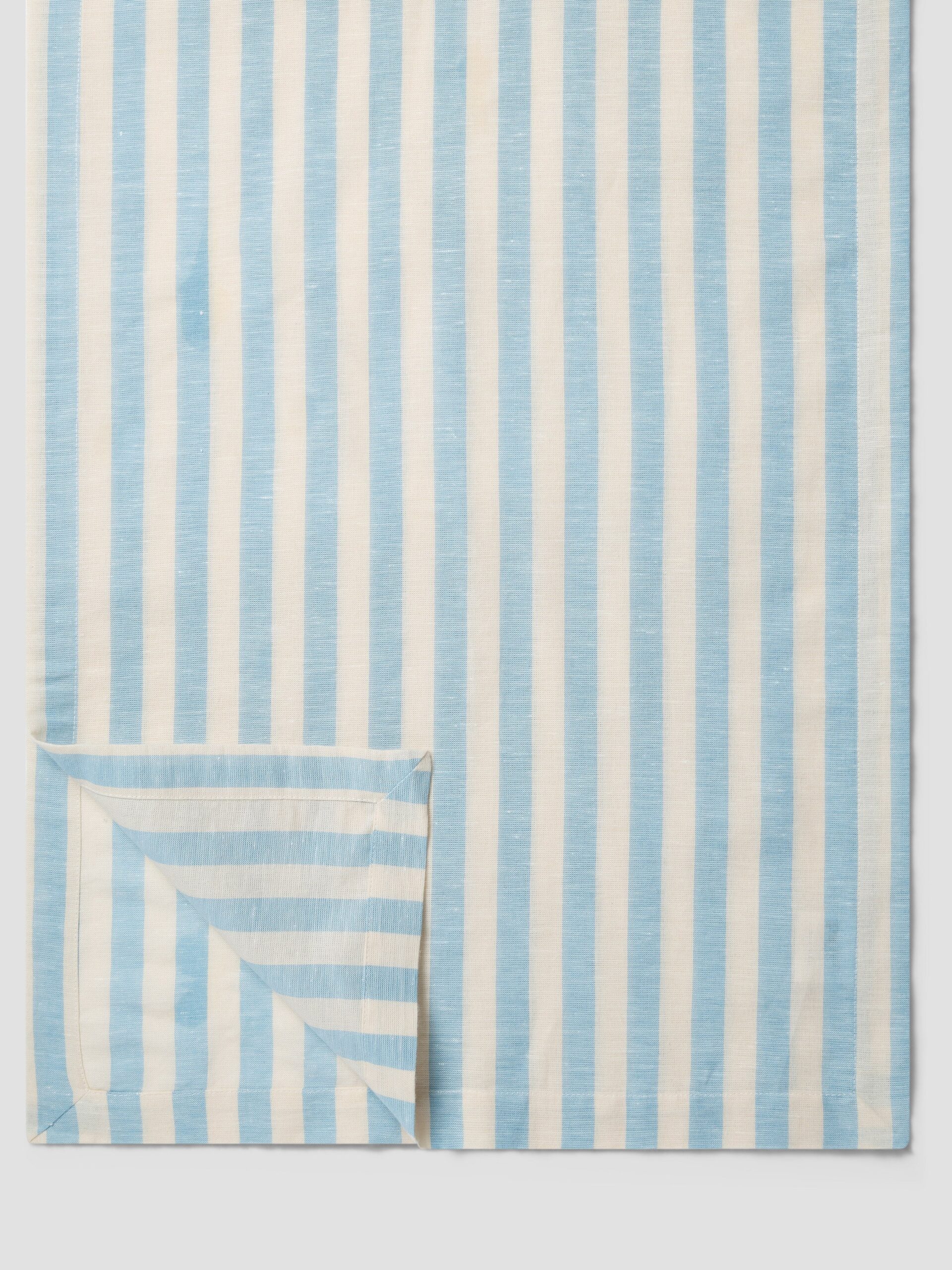 Linen-Blend-Table-RunnerCoastal-BlueFolded
