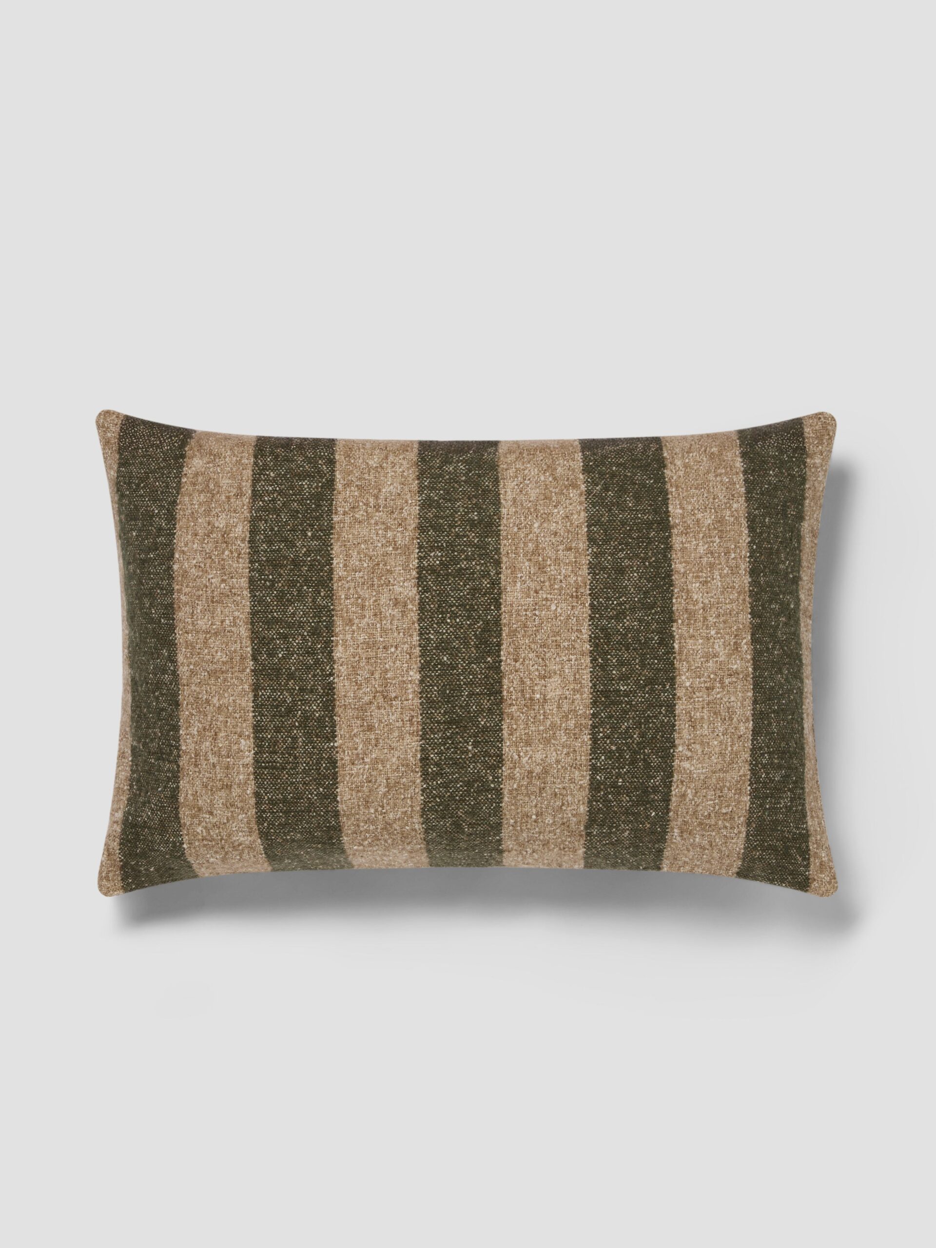 WIDE-STRIPE-WOOL-CUSHION-COVER-40x60FERN-GREEN-OATMEALOVERHEAD